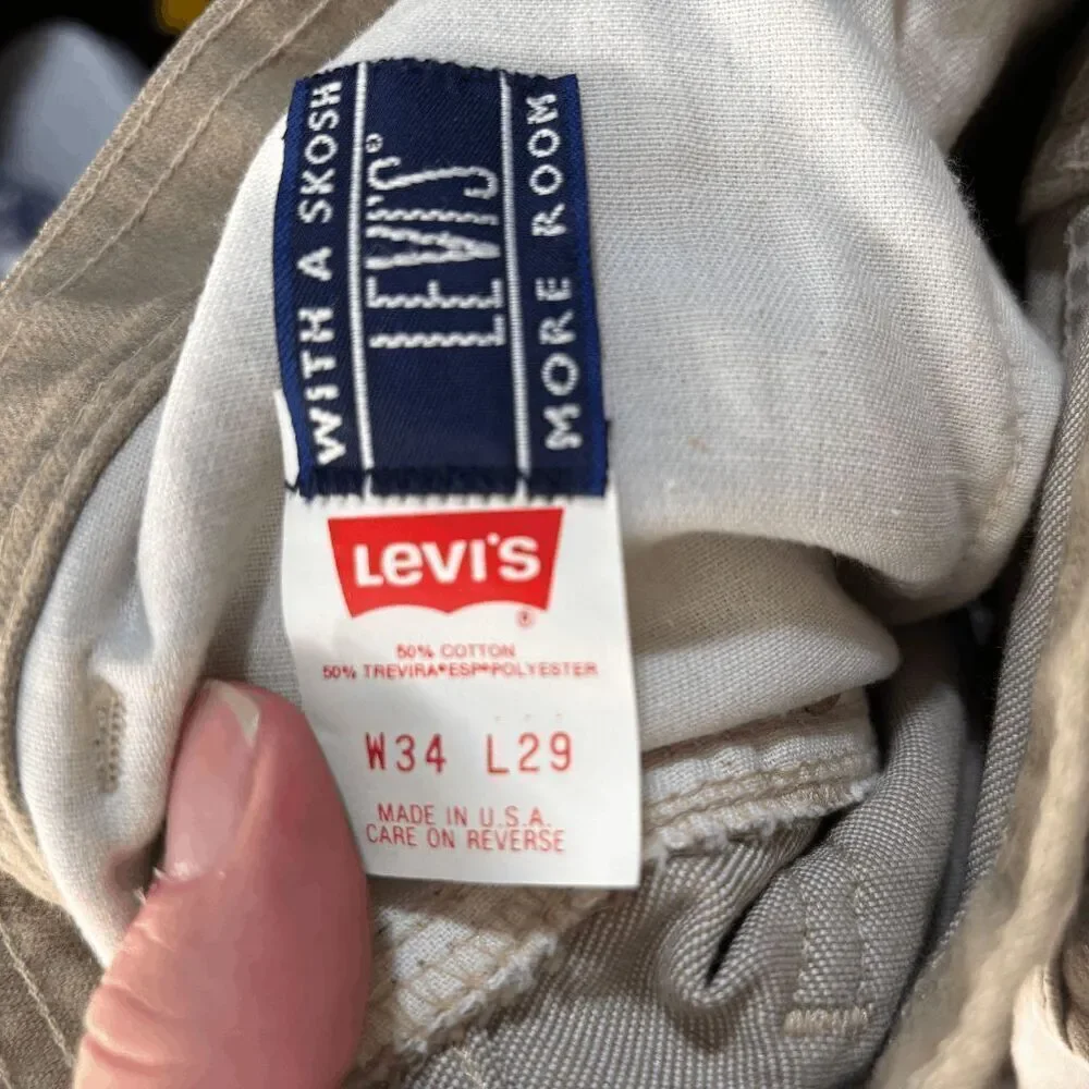Vintage Y2K Levis 530 Western Style Boot Flared Mens 34x29 Khaki‎ Made in USA